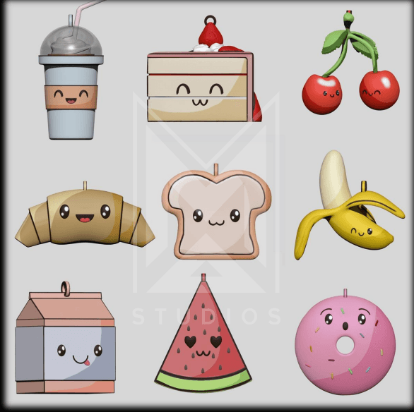 Cute and kawaii food keychains