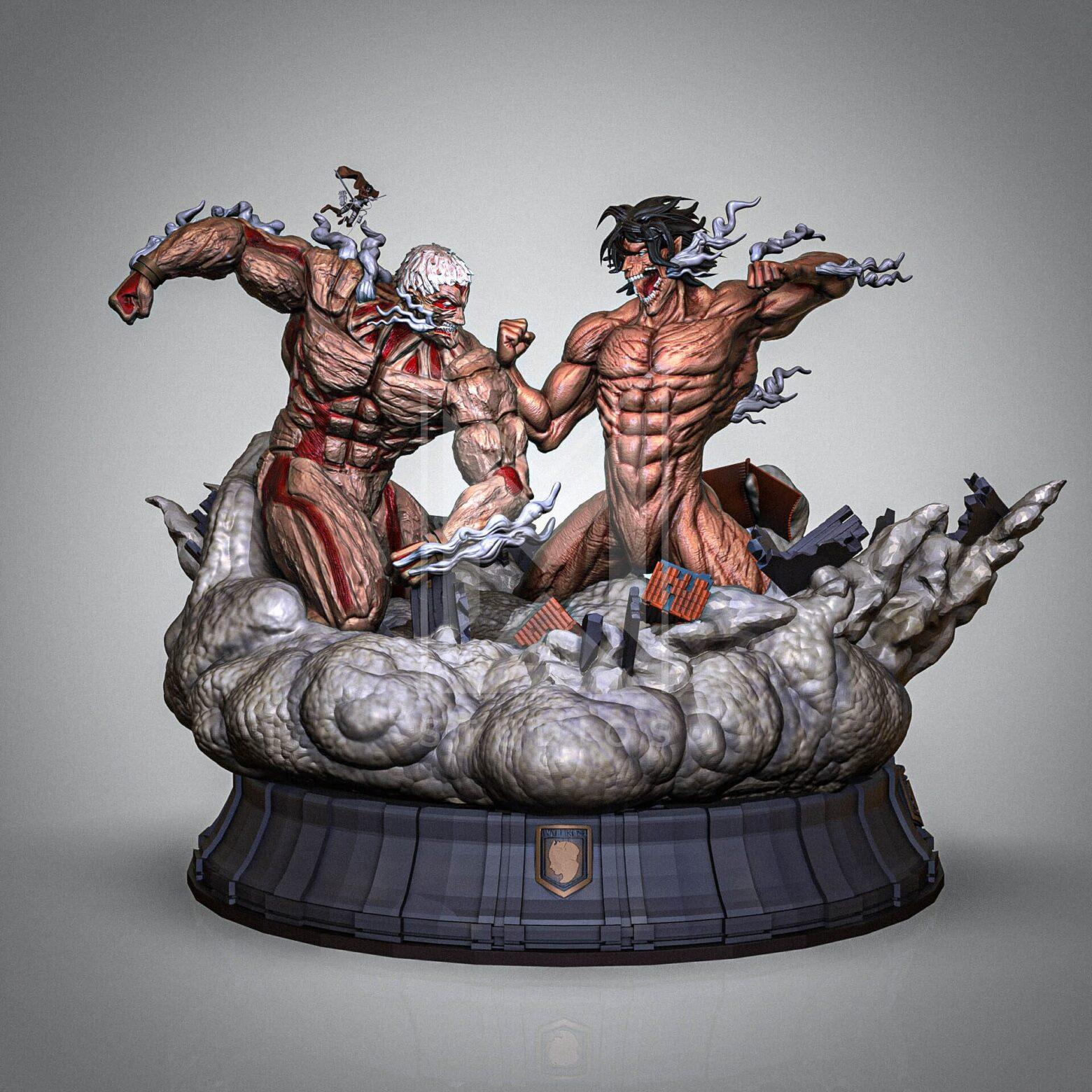 Eren vs Reiner Attack on Titan