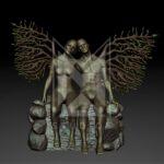 Couple Sitting Wings