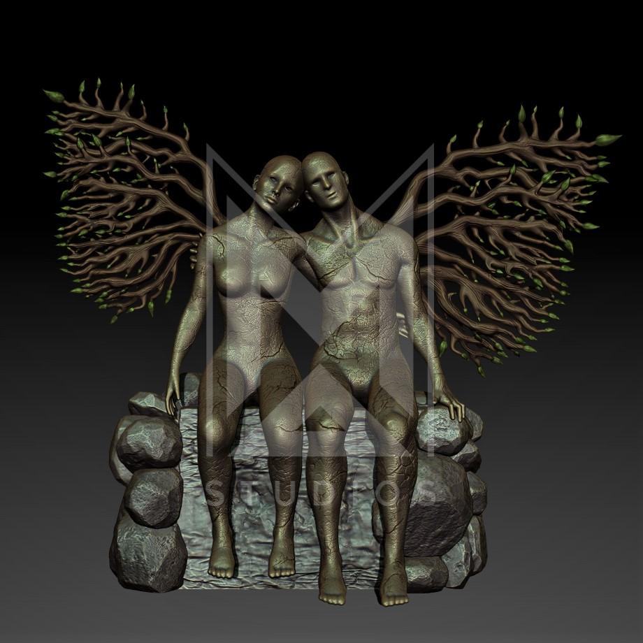 Couple Sitting Wings