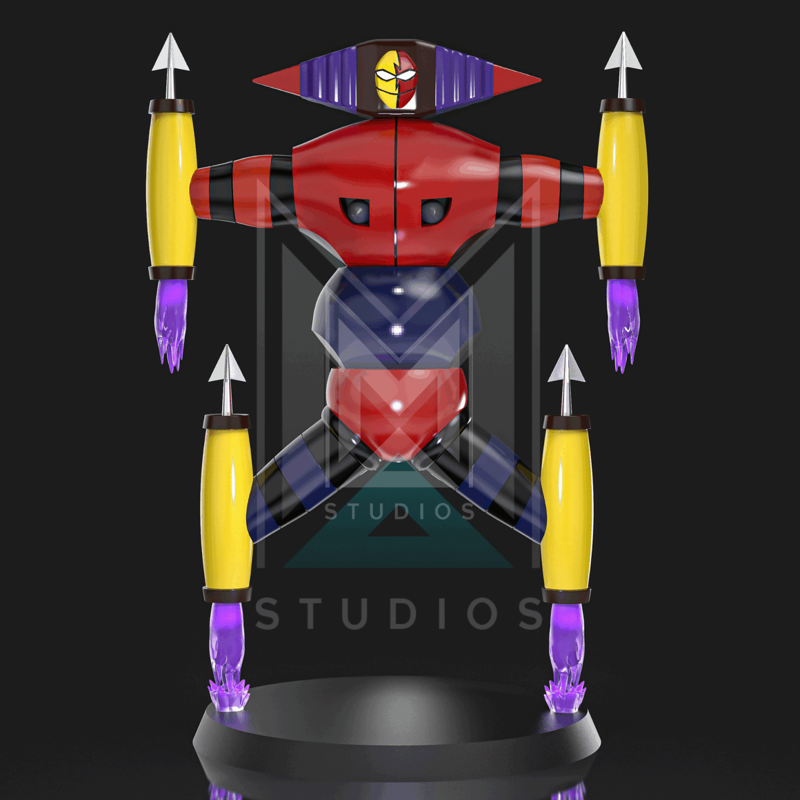 Haribiyun V6 Hurribyun 3d model mazinger z