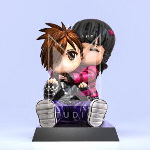 emo love couple 3d model fanart
