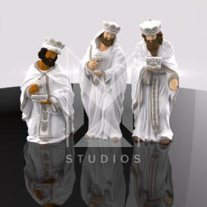 Christmas Crib Birth Pack Three Wise Melchior Caspar Balthazar 3d model stl