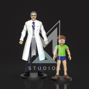 Professor Yumi y Shiro 3d model mazinger z