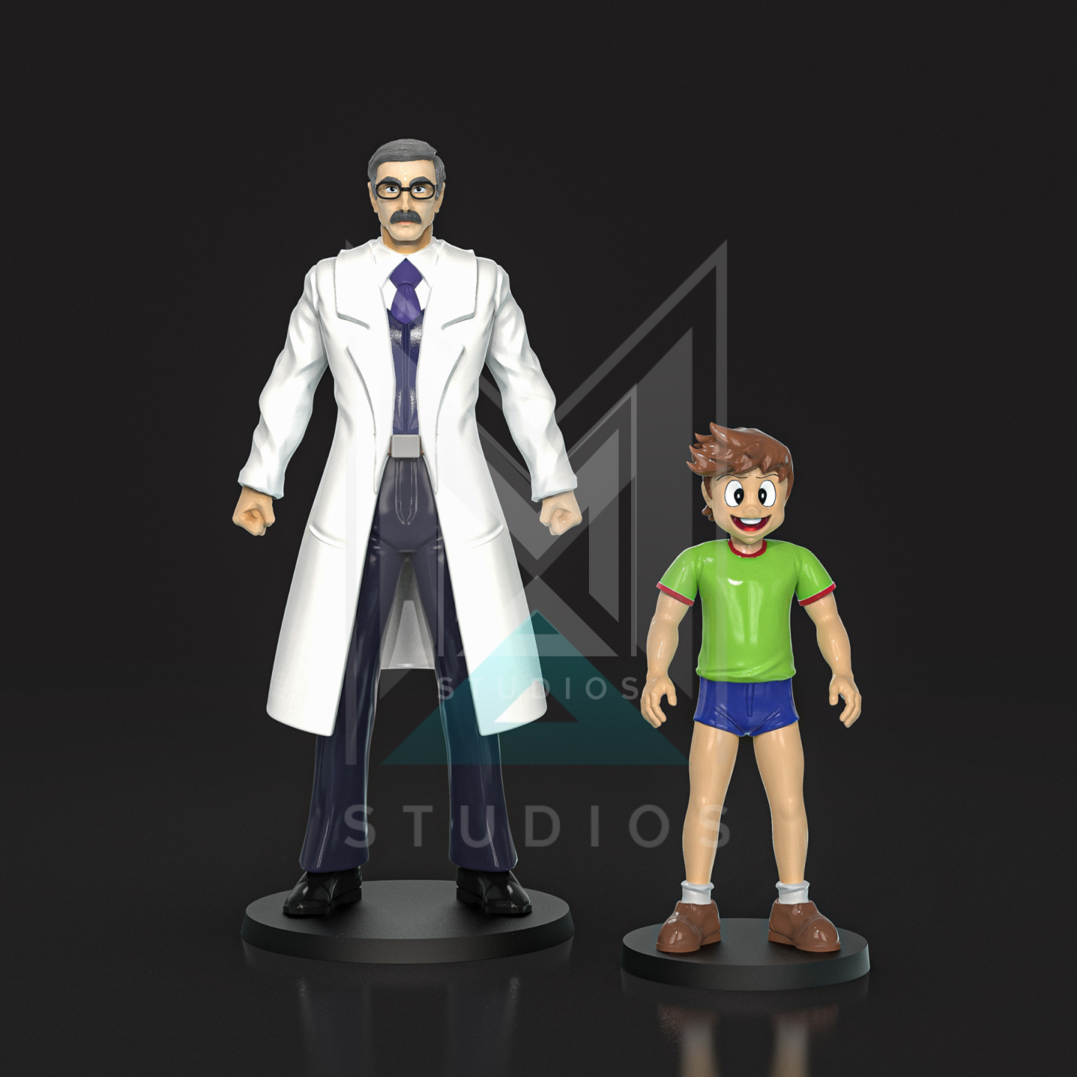 Professor Yumi y Shiro 3d model mazinger z