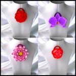 Pack Flower pendant 3d model stl