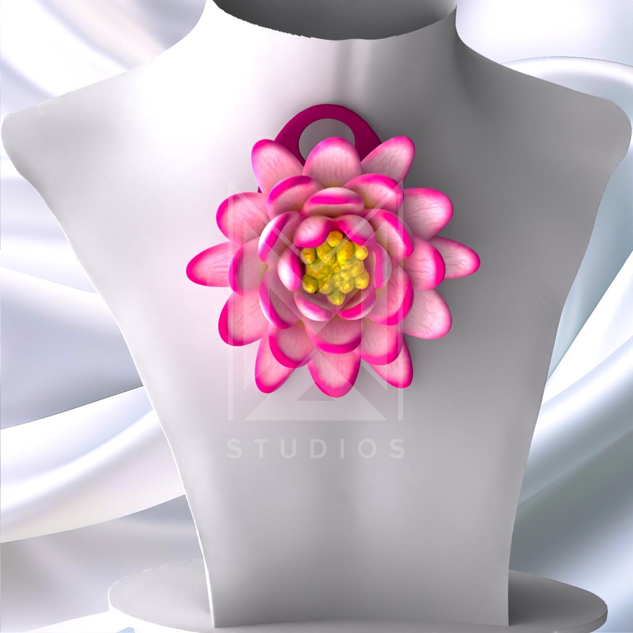 lotus flower pendant 3d model stl