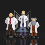 Professors MoriMori, Nossori y Sewashi 3d model mazinger z