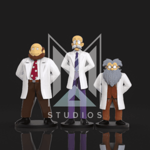 Professors MoriMori, Nossori y Sewashi 3d model mazinger z