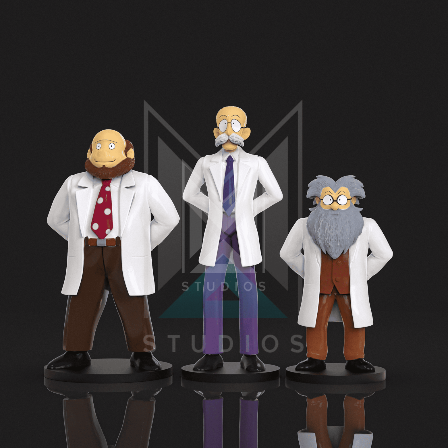 Professors MoriMori, Nossori y Sewashi 3d model mazinger z