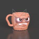 Cup Angry Upset Face Mug 3d model stl