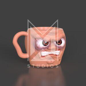 Cup Angry Upset Face Mug 3d model stl